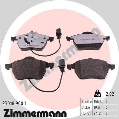 ZIMMERMANN Комплект тормозных колодок, дисковый тормоз 23018.900.1