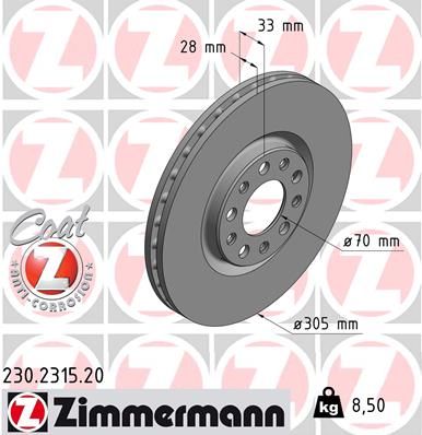 ZIMMERMANN Тормозной диск 230.2315.20