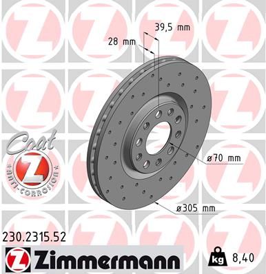 ZIMMERMANN Тормозной диск 230.2315.52