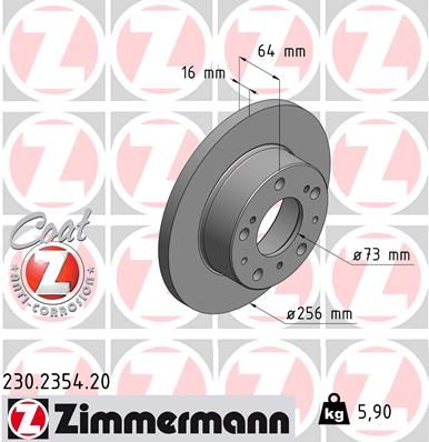 ZIMMERMANN Тормозной диск 230.2354.20
