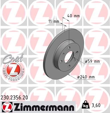 ZIMMERMANN Тормозной диск 230.2356.20