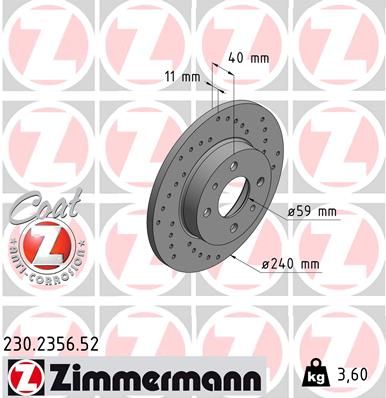 ZIMMERMANN Тормозной диск 230.2356.52