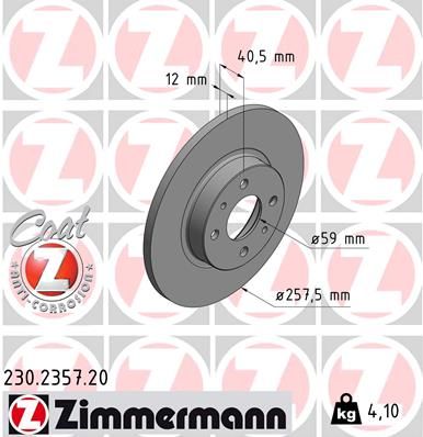 ZIMMERMANN Тормозной диск 230.2357.20