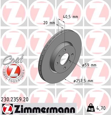 ZIMMERMANN Тормозной диск 230.2359.20