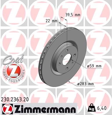 ZIMMERMANN Тормозной диск 230.2363.20