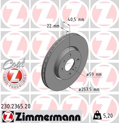 ZIMMERMANN Тормозной диск 230.2365.20