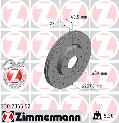 ZIMMERMANN Тормозной диск 230.2365.52