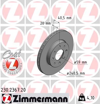 ZIMMERMANN Тормозной диск 230.2367.20