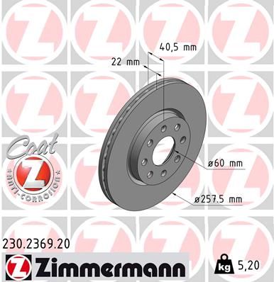 ZIMMERMANN Тормозной диск 230.2369.20