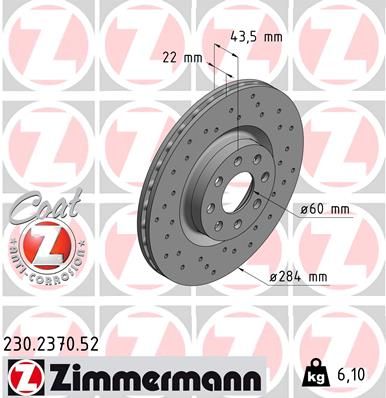 ZIMMERMANN Тормозной диск 230.2370.52