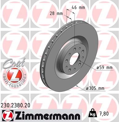 ZIMMERMANN Тормозной диск 230.2380.20