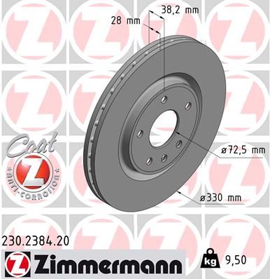 ZIMMERMANN Тормозной диск 230.2384.20