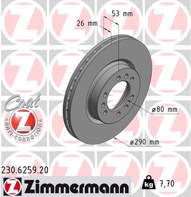ZIMMERMANN Тормозной диск 230.6259.20