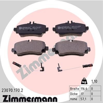 ZIMMERMANN Комплект тормозных колодок, дисковый тормоз 23070.170.2