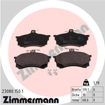 ZIMMERMANN Комплект тормозных колодок, дисковый тормоз 23080.150.1