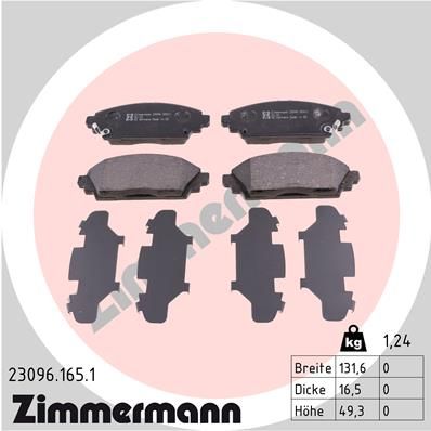 ZIMMERMANN Комплект тормозных колодок, дисковый тормоз 23096.165.1
