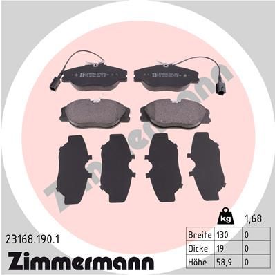 ZIMMERMANN Piduriklotsi komplekt,ketaspidur 23168.190.1