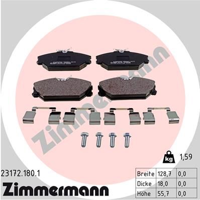 ZIMMERMANN Комплект тормозных колодок, дисковый тормоз 23172.180.1