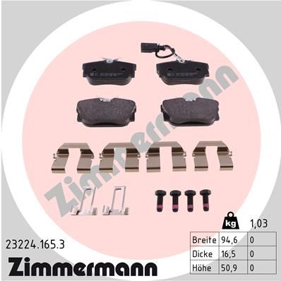 ZIMMERMANN Комплект тормозных колодок, дисковый тормоз 23224.165.3
