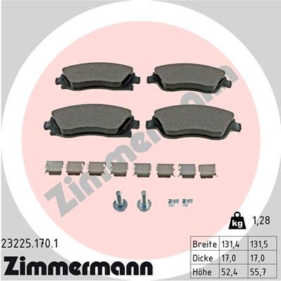 ZIMMERMANN Комплект тормозных колодок, дисковый тормоз 23225.170.1