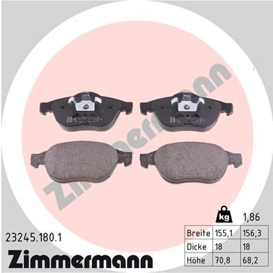 ZIMMERMANN Комплект тормозных колодок, дисковый тормоз 23245.180.1
