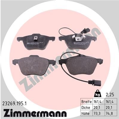 ZIMMERMANN Piduriklotsi komplekt,ketaspidur 23269.195.1