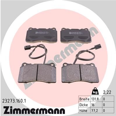 ZIMMERMANN Комплект тормозных колодок, дисковый тормоз 23273.160.1