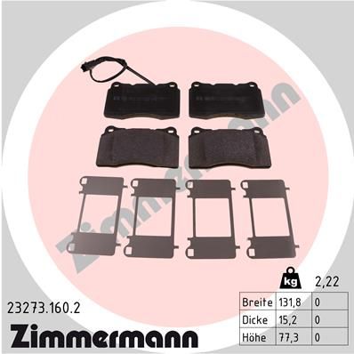 ZIMMERMANN Комплект тормозных колодок, дисковый тормоз 23273.160.2