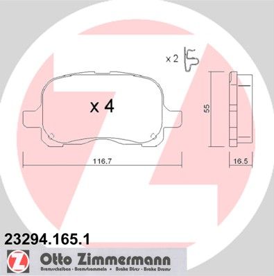 ZIMMERMANN Piduriklotsi komplekt,ketaspidur 23294.165.1