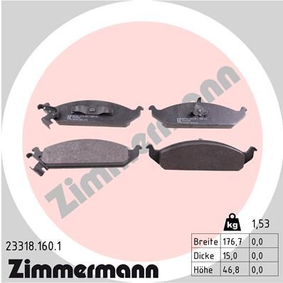 ZIMMERMANN Piduriklotsi komplekt,ketaspidur 23318.160.1