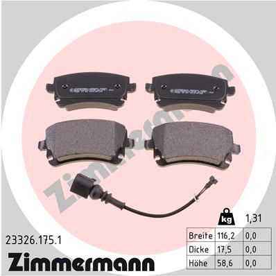 ZIMMERMANN Комплект тормозных колодок, дисковый тормоз 23326.175.1