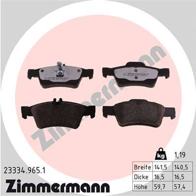 ZIMMERMANN Piduriklotsi komplekt,ketaspidur 23334.965.1