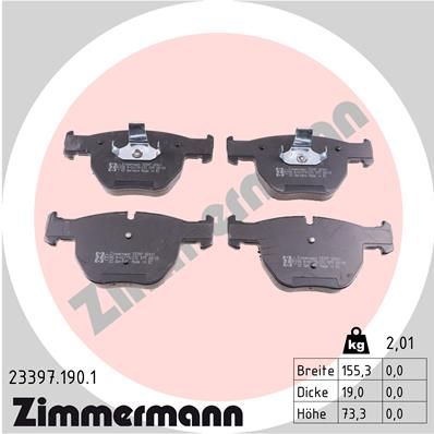 ZIMMERMANN Комплект тормозных колодок, дисковый тормоз 23397.190.1