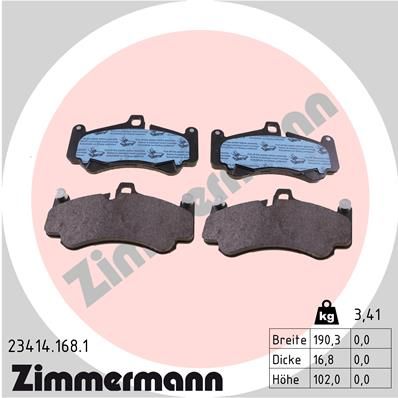 ZIMMERMANN Комплект тормозных колодок, дисковый тормоз 23414.168.1