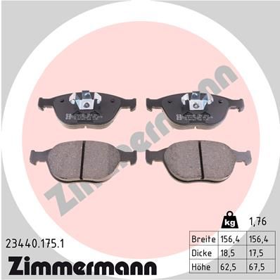 ZIMMERMANN Piduriklotsi komplekt,ketaspidur 23440.175.1