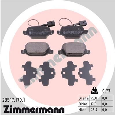 ZIMMERMANN Piduriklotsi komplekt,ketaspidur 23517.170.1