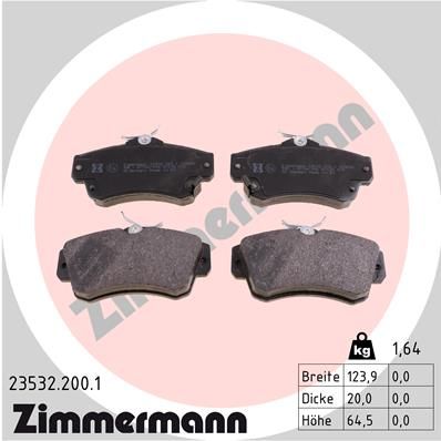 ZIMMERMANN Piduriklotsi komplekt,ketaspidur 23532.200.1