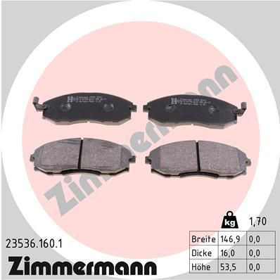 ZIMMERMANN Комплект тормозных колодок, дисковый тормоз 23536.160.1
