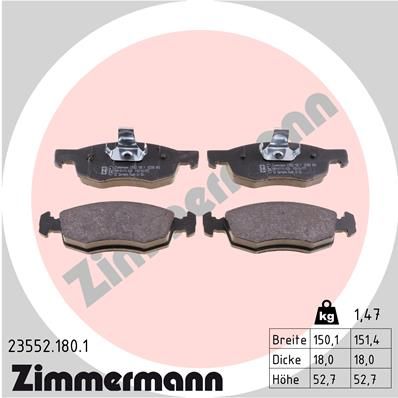 ZIMMERMANN Комплект тормозных колодок, дисковый тормоз 23552.180.1