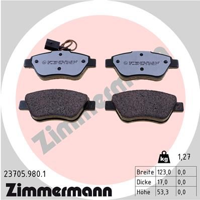 ZIMMERMANN Piduriklotsi komplekt,ketaspidur 23705.980.1