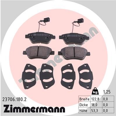 ZIMMERMANN Piduriklotsi komplekt,ketaspidur 23706.180.2