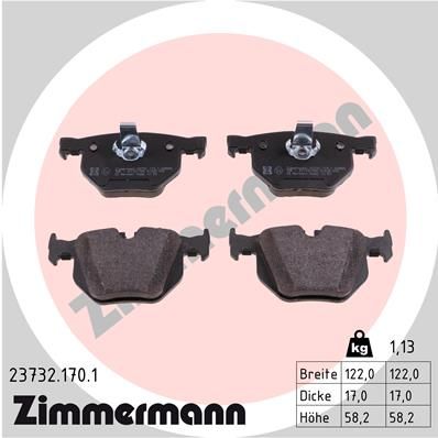 ZIMMERMANN Комплект тормозных колодок, дисковый тормоз 23732.170.1
