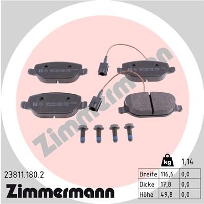 ZIMMERMANN Piduriklotsi komplekt,ketaspidur 23811.180.2