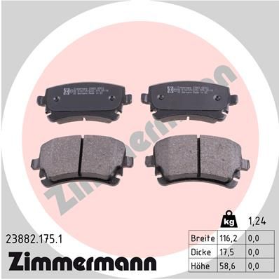 ZIMMERMANN Комплект тормозных колодок, дисковый тормоз 23882.175.1