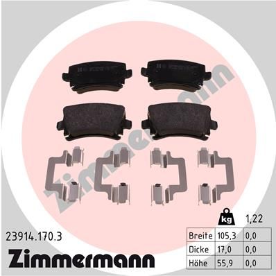 ZIMMERMANN Комплект тормозных колодок, дисковый тормоз 23914.170.3