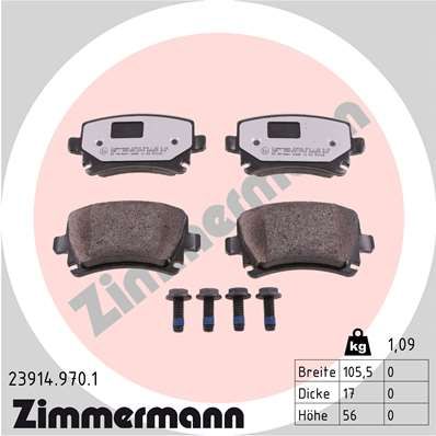 ZIMMERMANN Комплект тормозных колодок, дисковый тормоз 23914.970.1