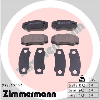 ZIMMERMANN Комплект тормозных колодок, дисковый тормоз 23921.200.1