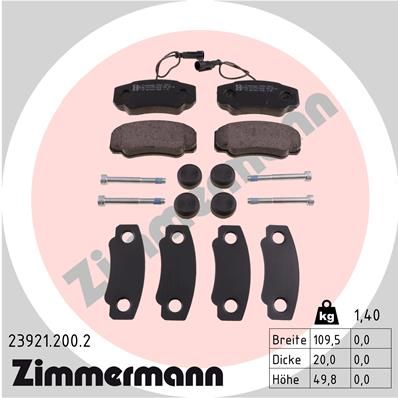 ZIMMERMANN Комплект тормозных колодок, дисковый тормоз 23921.200.2