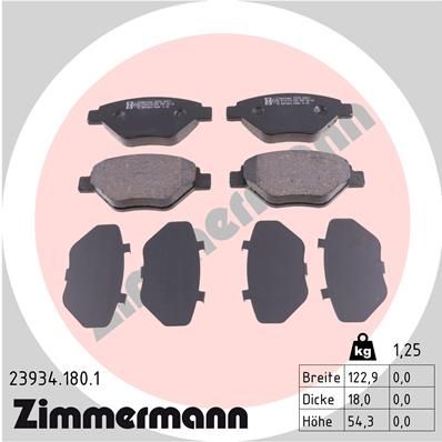 ZIMMERMANN Piduriklotsi komplekt,ketaspidur 23934.180.1