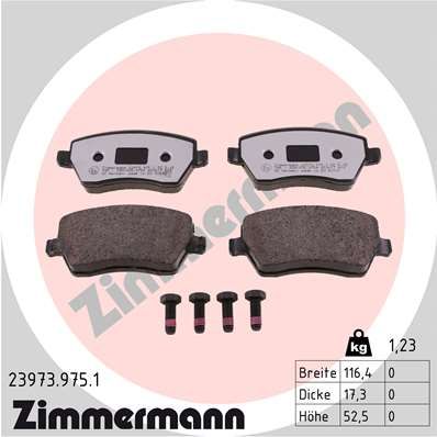 ZIMMERMANN Комплект тормозных колодок, дисковый тормоз 23973.975.1